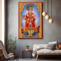 Ghanshyam Maharaj – Royal Divine Darshan | 24K Gold Work l Acrylic Vertical Wallart Hover Image