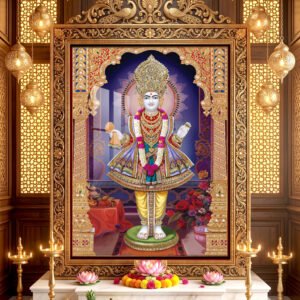 Ghanshyam Maharaj Divine Majesty l 24K Gold l l Acrylic Vertical Wallart
