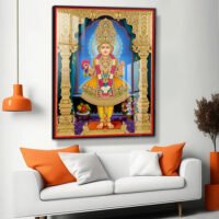 Shree Hari Divine Darshan in Royal Gold l 24K Gold l Acrylic Vertical Wallart Hover Image