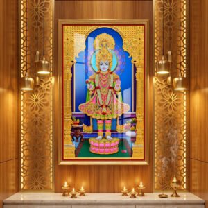 Shree Hari Divine Darshan in Royal Gold l 24K Gold l Acrylic Vertical Wallart