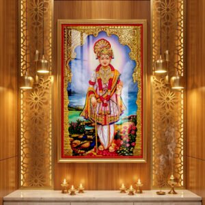 Divine Nature Darshan of Lord Swaminarayan  l 24K Gold l Acrylic Vertical Wallart