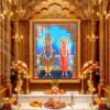 Divine Darshan of Akshar purusottam maharaj 24K Gold Acrylic Vertical Wallart