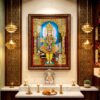 Lord Swaminarayan in the Royal Golden Shrine l 24K Gold l Acrylic Vertical Wallart