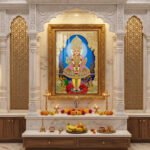 Shree Hari in the Grand Royal Mandir l 24K Gold l Acrylic Vertical Wallart baroda