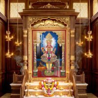 Divine Darshan of Ghanshyam Mahaprabhu l 24K Goldl Acrylic Vertical Wallart