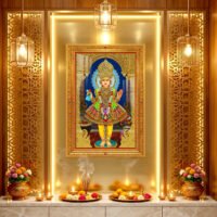 Shree Swaminarayan Maharaj in Divine Royal Attire l 24K Gold l Acrylic Vertical Wallart bhavnagar
