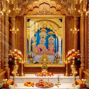 Divine Royal Attire Revati-baldevji-Junagadh 24K Gold Acrylic Vertical Wallart