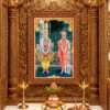 Shree Swaminarayan Bhagwan with Gunatitanand Swami l 24K Gold l Acrylic Vertical Wallart
