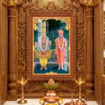 Shree Swaminarayan Bhagwan with Gunatitanand Swami l 24K Gold l Acrylic Vertical Wallart