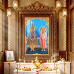 Shree Swaminarayan Bhagwan with Gunatitanand Swami l 24K Gold l Acrylic Vertical Wallart bochasan