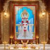 Akshar purusottam Maharaj in White Divine Robes l 24K Gold l Acrylic Vertical Wallart brisbne australia