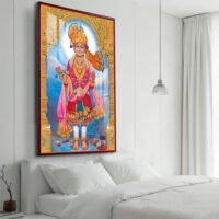 Shree Ghanshyam Maharaj in Divine Childhood Form l 24K Gold l Acrylic Vertical Wallart Hover Image