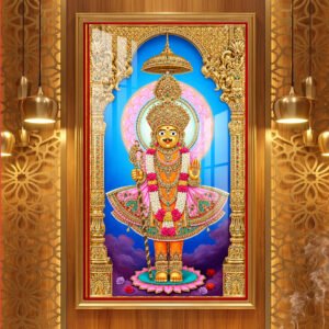 Harikrashna Maharaj Divine Darshan in Golden Temple l 24K Gold Acrylic Vertical Wallart