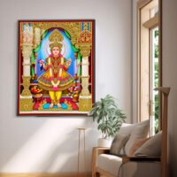 Shree Swaminarayan Bhagwan Grand Temple Shringar Darshan  l 24K Gold Acrylic Vertical Wallart Hover Image