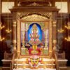 Lord Swaminarayan Royal Golden Mandir Divine Artwork l 24K Gold Acrylic Vertical Wallart
