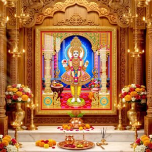 Royal Darshan of Ghanshyam Maharaj Artwork  l 24K Gold Acrylic Vertical Wallart